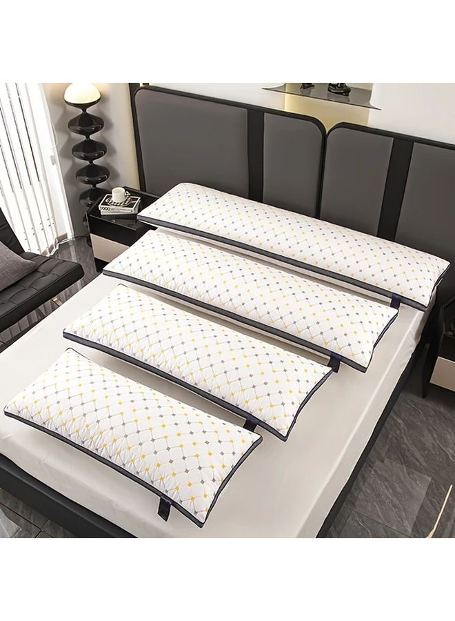 White Long Quilted Body Pillow For Neck Back Support All Sleepers Machine Washable - Image 2
